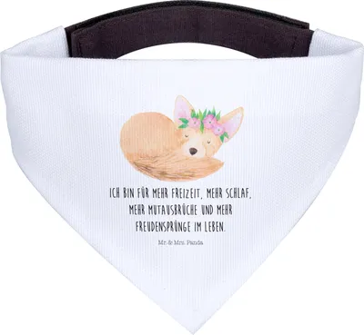 Produktbild von Mr. & Mrs. Panda Halstuch Für Hunde Wüstenfuchs Blumen - Weiß - Geschenk, Glücklich, Afrika, Hund, Hundehalstuch, Wüste, Blumenkranz, Hunde-Halstuch