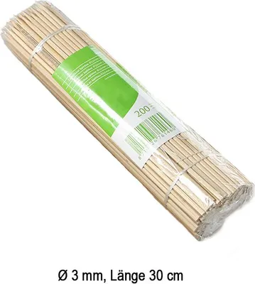 Produktbild von Spieße aus Bambus, Ø 3 mm / 30 cm, 200 Stück