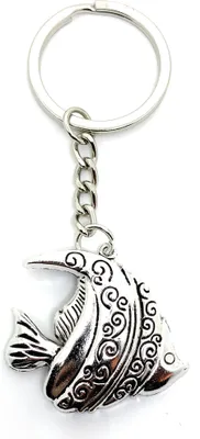 Immagine prodotto di Onwomania portachiavi pesce con motivo ciondolo in metallo argentato