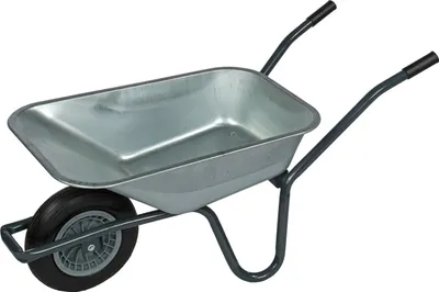 Produktbild von Pro-Bau-Tec Verzinkte Stahl Gartenschubkarre 85L Tiefbettmulde Tragkraft 120kg