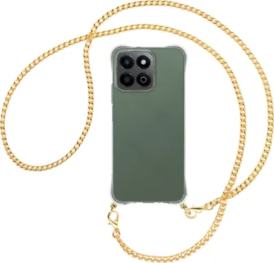 Produktbild von Handykette Backcover-Schutzhülle mit Band (Metall goldfarben) für Honor 200 Smart 5G - goldfarbene Kette