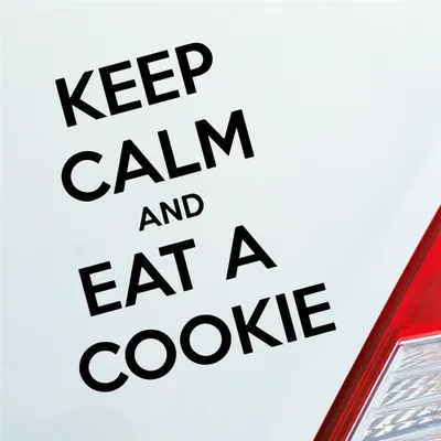 Produktbild von Auto Aufkleber Keep calm and eat a Cookie Keks 10,5x13 cm Schwarz Matt Sticker Heckscheibenaufkleber