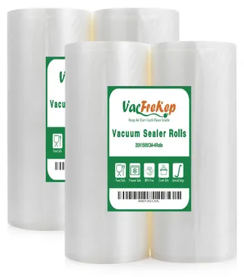 Vakuumierbeutelrollen 20 cm x 15 m, 4er-Pack, BPA-frei