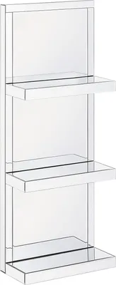 Produktbild von BELIANI Wandregal Silber Glas mit 3 Böden rechteckig Spiegeleffekt Modern Glamourös Badezimmer Wohnzimmer Schlafzimmer Wanddekoration
