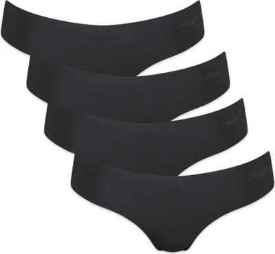 Produktbild von Sloggi Damen String, 4er Pack - Zero Microfibre 2.0 Hipstring, Mikrofaser, einfarbig Schwarz XL