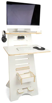 Stehtisch höhenverstellbar, Multiplex, Weiß, 160x80x55 cm