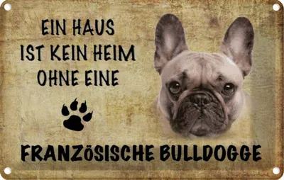 Produktbild von vianmo Blechschild 12x18 cm Französische Bulldogge Hund Tier Haustier
