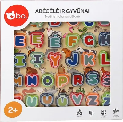 Immagine prodotto di Puzzle educativo in legno con alfabeto e animali in lituano
