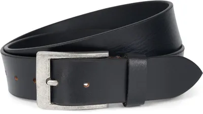 Produktbild von styleBREAKER Uni Rindsleder Gürtel Unifarben mit gemaserter Oberfläche und gebürsteter Schnalle, kürzbar 03010126
