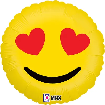 Produktbild von 18"/Ø46cm Folienballon "Emoji Hearts"