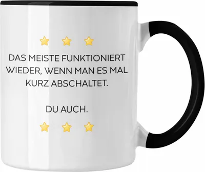 Produktbild von Trendation - Lustige Tasse mit Spruch für Frauen Männer Arbeit Büro Lustig Tassen Becher mit Sprüchen Kollegin Geschenk Sarkasmus Müde (Schwarz)