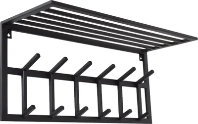 Produktbild von LOFT42 Garderobenständer Jaimy – Schwarz – Metall – 6 Doppelhaken – 80 x 35 x 30