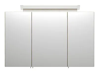 Productafbeelding van Spiegelschaaf 100 met LED-acrylglasverlichting, licht eikenhout. Energieklasse: F