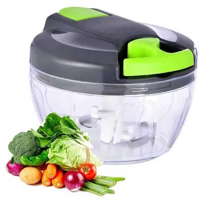 Produktbild von 3 in 1 Gemüseschneider, Allesschneider für Zwiebeln, Knoblauch, Früchte, Nüsse, Handzug-Schneidemaschine, Hobel, Streifenschneider, BPA-frei