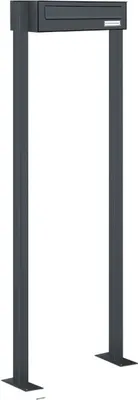 Produktbild von 1er Standbriefkasten Freistehend Durchwurfanlage RAL 7016 Anthrazit