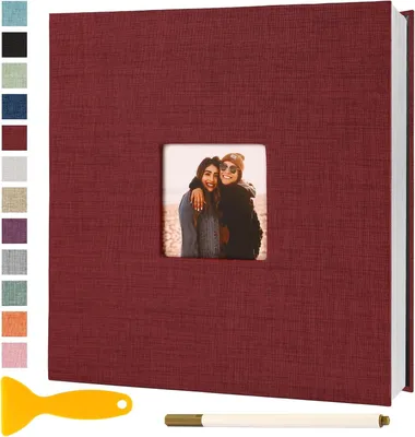 Produktbild von Fotoalbum selbstklebend 28x27 cm, 40 Seiten, rot, für Gästebuch