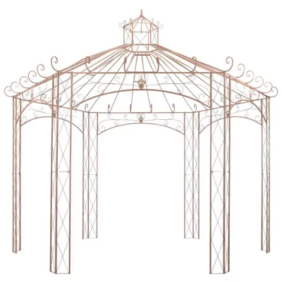 Produktbild von vidaXL Gartenpavillon Antikbraun 4 m Eisen
