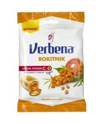 Produktbild von Sanddorn-Kräuterbonbons 60g VERBENA