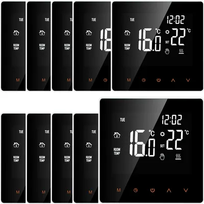 Produktbild von 10X Smart Digital LCD Raumthermostat für 16A Elektroheizung Fußbodenheizung Woche Programmierbare Thermostat  Innenthermometer Temperaturregler Wandthermostat für Home School Office Hotel