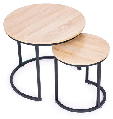 Produktbild von ModernHome PJJCT0111 Beistelltisch-Set, rund, LOFT-Design, 2 Stück
