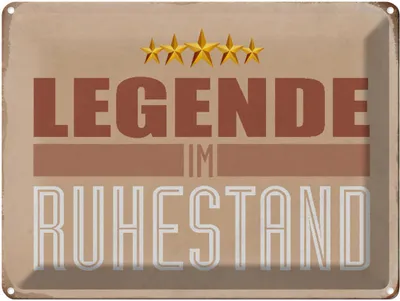 Zdjęcie produktu dla vianmo Blaszany znak 30x40 cm Retro Legende im Ruhestand