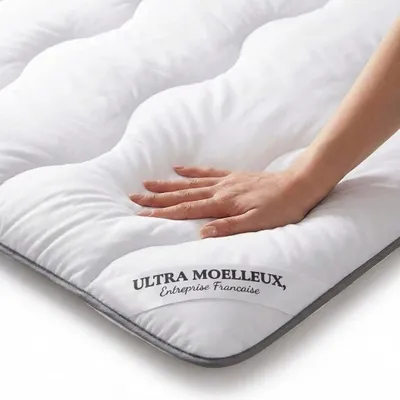 Image de CASABEL Surmatelas Nuage 160 x 190 cm en Microfibre - Confort Optimal - Moelleux, Anti-acarien, Respirant