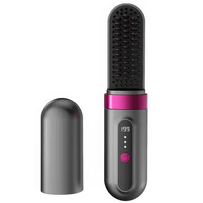 Produktbild von Kabellose Glättbürste, 3-in-1 Haarstyler mit Ionen-Technologie, Keramik Haarglätter für glattes Haar & Locken, USB wiederaufladbar