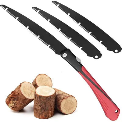 Immagine prodotto di Seghetto pieghevole per potatura, 23 cm, modello SK9, in acciaio ad alto tenore di carbonio, con 2 posizioni di taglio e sistema di sicurezza, rivestito in teflon, include 2 lame di ricambio