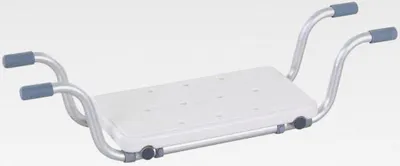 Produktbild von Hängender Bad Sitz, Badewannensitz, verstellbar, Badhocker, Weiß/Silber, Kunststoff, max. 136 kg Belastung (73-83 x 18 x 22 cm)