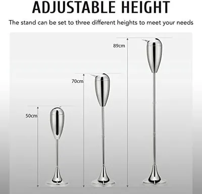 Produktbild von CO-Z Standaschenbecher Edelstahl Aschenbecher mit Deckel fš¹r Drinnen H?henverstellbar Stand Aschenbecher 50,8-88,9 cm Standascher (Silbern)