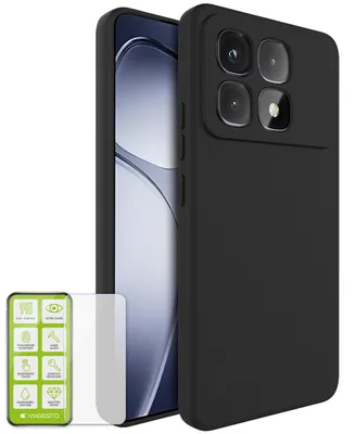 Image de Étui en silicone pour Xiaomi 14T Pro H9, coque en verre, noir