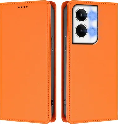 Immagine prodotto di Custodia in pelle per Oppo Reno9 / Reno9 Pro 5G, custodia a libro magnetica in Finto cuoio con supporto, arancione