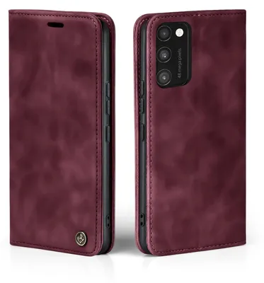 Produktbild von Handy Hülle für Samsung Galaxy A41 Klapphülle Bookcase Flip Cover Handy Tasche Etui Farbe: Weinrot
