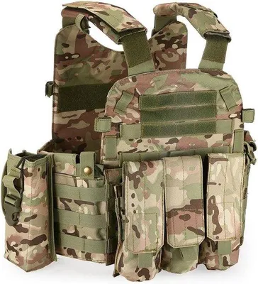 Produktbild von Taktische Weste mit Molle-System für Camping und Wandern – Verstärktes Oxford-Gewebe (600D)