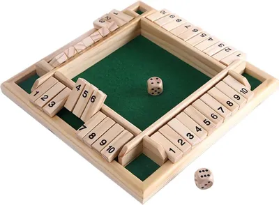 Produktbild von Deluxe 4-Spieler Shut The Box Holz Tisch Spiel Klassisch Wš¹rfelspiel Board Spielzeug