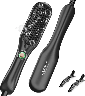 Produktbild von Mini Glättbürste Bürste Glätteisen & Haarbürste 2in1 für Einfaches und Schnelles Glätten - Kleines Glättbürste ideal für Kurze bis Mittellange Haare