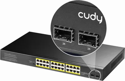 Produktbild von CUDY GS1028PS2 24-portowy przełącznik Gigabit PoE+ 2 porty SFP 300W