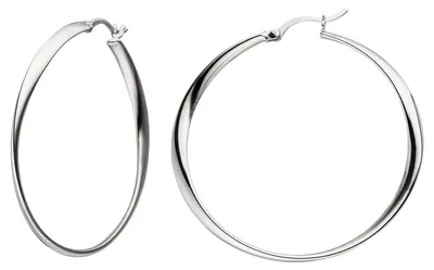 Produktbild von Paar Creolen 44,4mm Klappcreolen, rund, 925 Silber rhodiniert Ohrschmuck