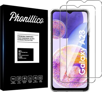 Image de Verre trempé pour Samsung Galaxy A23 [2 pièces] Protection d'écran Screen Protector Film anti-rayures verre résistant Phonillico®