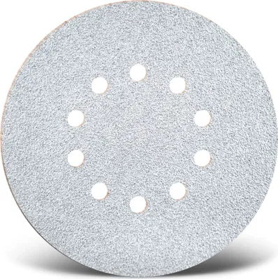 Produktbild von MENZER White Klett-Schleifscheiben, 225 mm, 10-Loch, f. Trockenbauschleifer, Normalkorund (5 Stk.) K100
