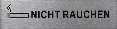 Obrázek produktu pro Hliníkové dveřní cedule "Nicht Rauchen" 160x40mm