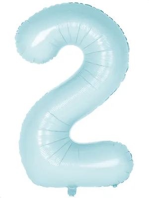 Produktbild von Oblique Unique Folien Luftballon mit Zahl 2 für Kinder Geburtstag Junge Jungen Jubiläum Party Deko Ballon hellblau