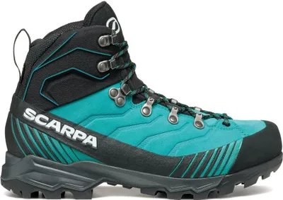 Damen Trekking Schuhe Ribelle TRK GTX von Scarpa in Türkis und Schwarz; mit Schnürung und stabiler Sohle.