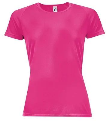 Image de SOLS - T-shirt « Sporty » pour femmes, manches raglan LT2069 (XL) (rose fluo)