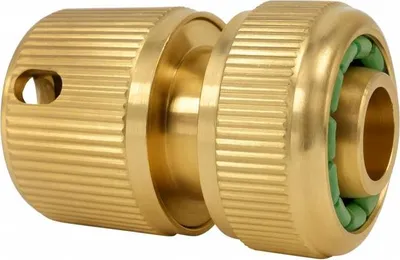 Produktbild von AquaCraft Schlauchanschlussstück 1001000020 mit Wasserstop, 1/2", messing