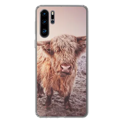 Produktbild von MuchoWow® Handyhülle Schutzhülle Hülle für Huawei P30 Pro Schottische Hochlandbewohner - Licht - Himmel - Natur Silikon Softcase Handy Hülle - Schutzdeckel