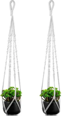 Obrázek produktu pro Boho bavlněný závěsný květináč pro vnitřní i venkovní použití