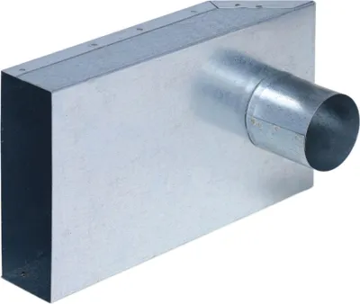 Produktbild von Flachkanal Übergang 90°, 150 x 50 mm auf Ø 60 mm