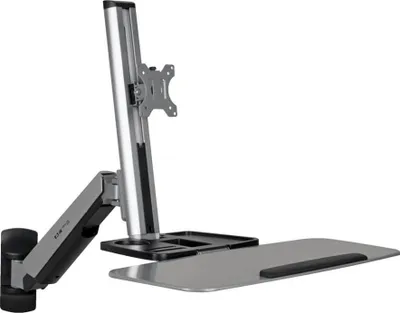 Produktbild von Tripp Lite WWSS1332W WorkWise Workstation mit Wandhalterung, einzelner Bildschirm, Schwarz, Grau, 81,3 cm (32"), 8 kg, Tisch/Bank, 33 cm (13"), 75 x 75,100 x 100 mm