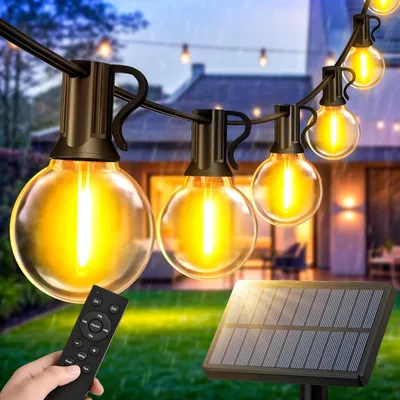 Solar-Lichterkette 15 m, 20 LED, warmweiß, bruchsicher, IP44, schwarz